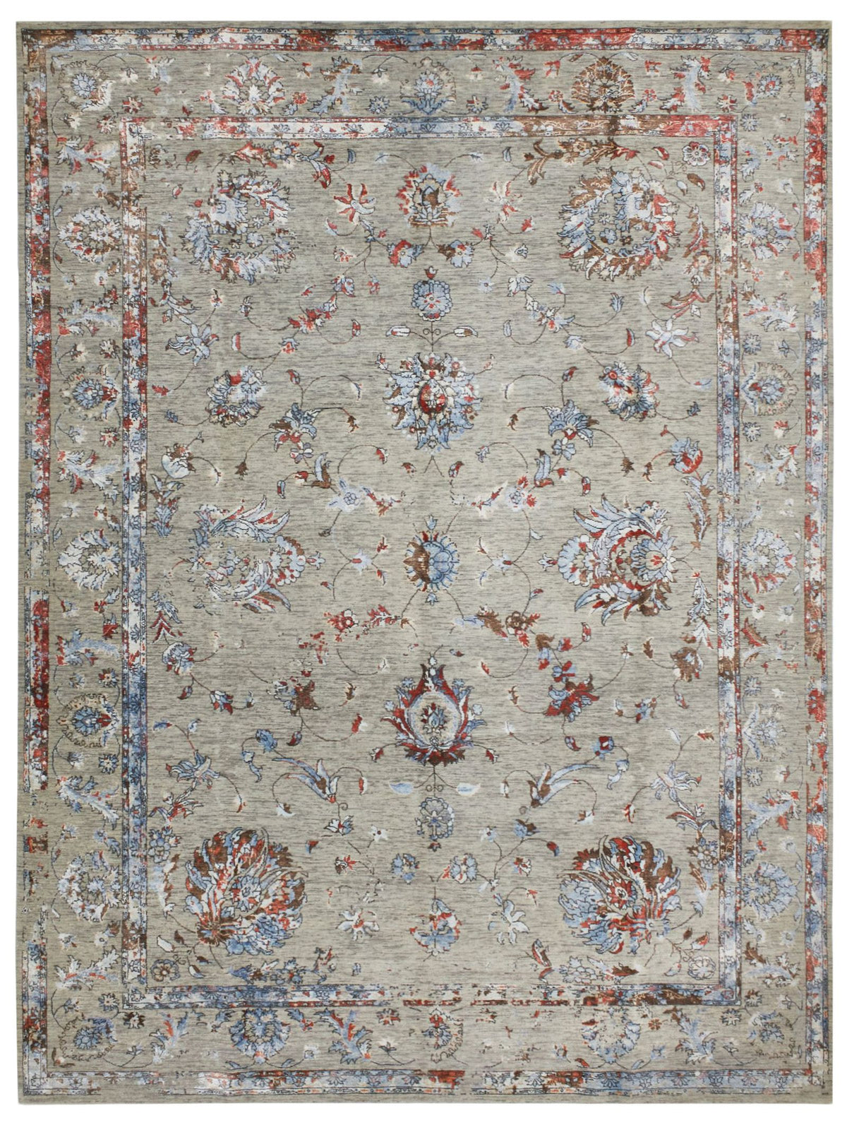 9x12 Gray and Multicolor Modern Contemporary Rug