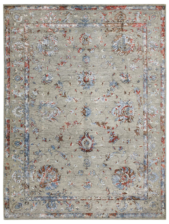 9x12 Gray and Multicolor Modern Contemporary Rug