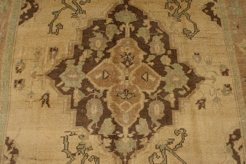 5x9 Brown and Beige Turkish Tribal Rug