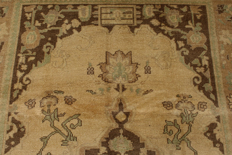 5x9 Brown and Beige Turkish Tribal Rug