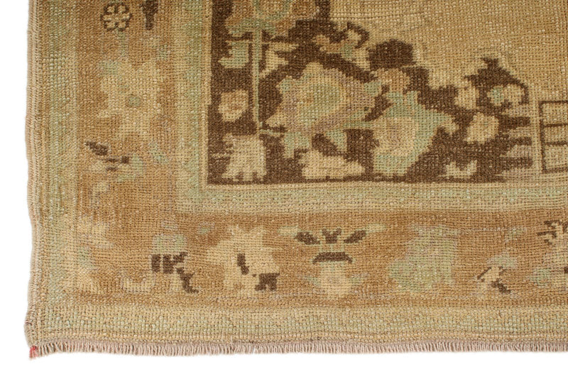 5x9 Brown and Beige Turkish Tribal Rug