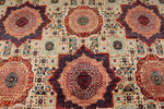 9x13 Red and Ivory Turkish Tribal Rug