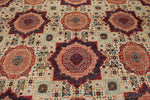 9x13 Red and Ivory Turkish Tribal Rug