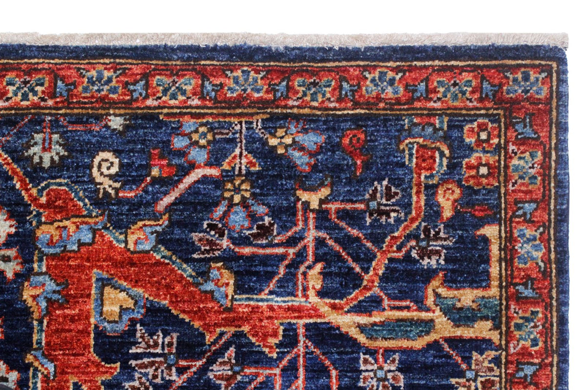 4x6 Navy and Multicolor Traditional Rug