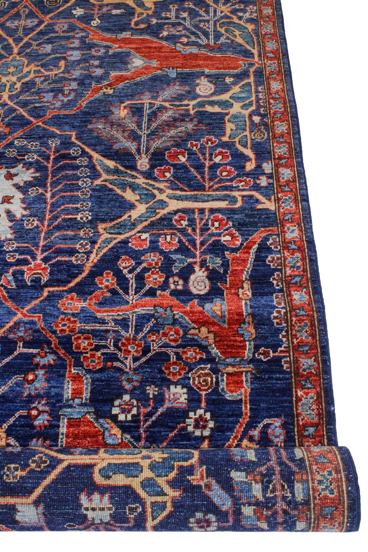 4x6 Navy and Multicolor Traditional Rug