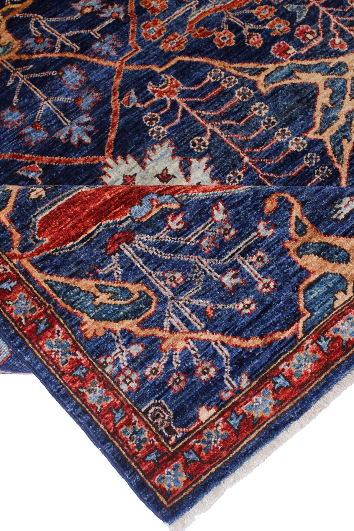 4x6 Navy and Multicolor Traditional Rug