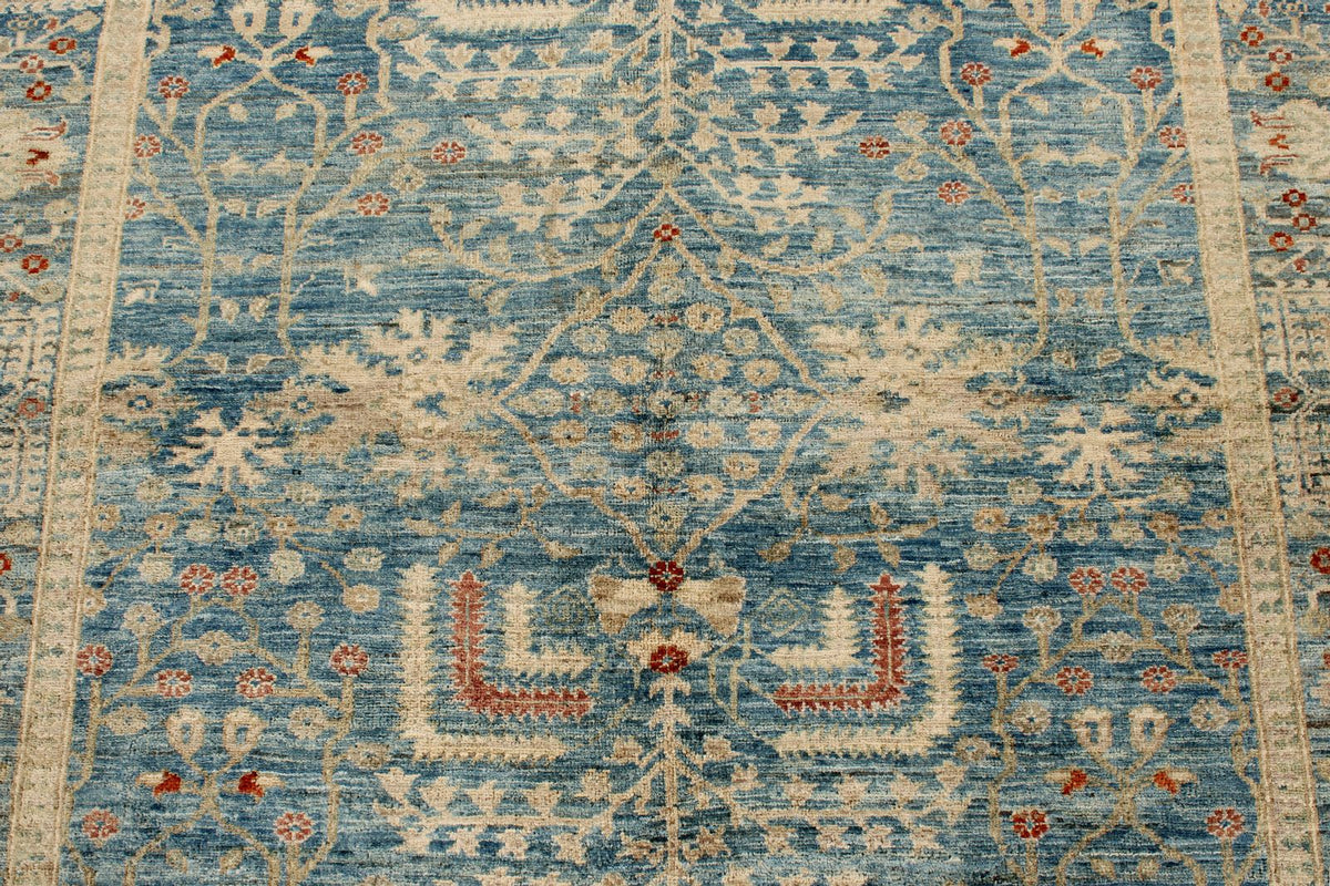 5x7 Light Blue and Ivory Anatolian Traditional Rug