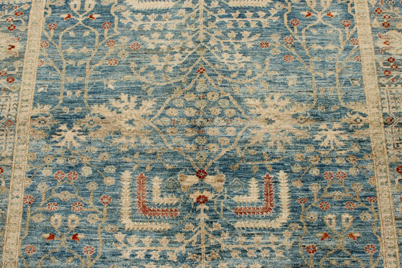 5x7 Light Blue and Ivory Anatolian Traditional Rug