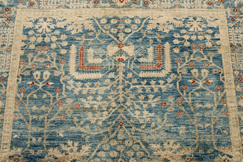 5x7 Light Blue and Ivory Anatolian Traditional Rug