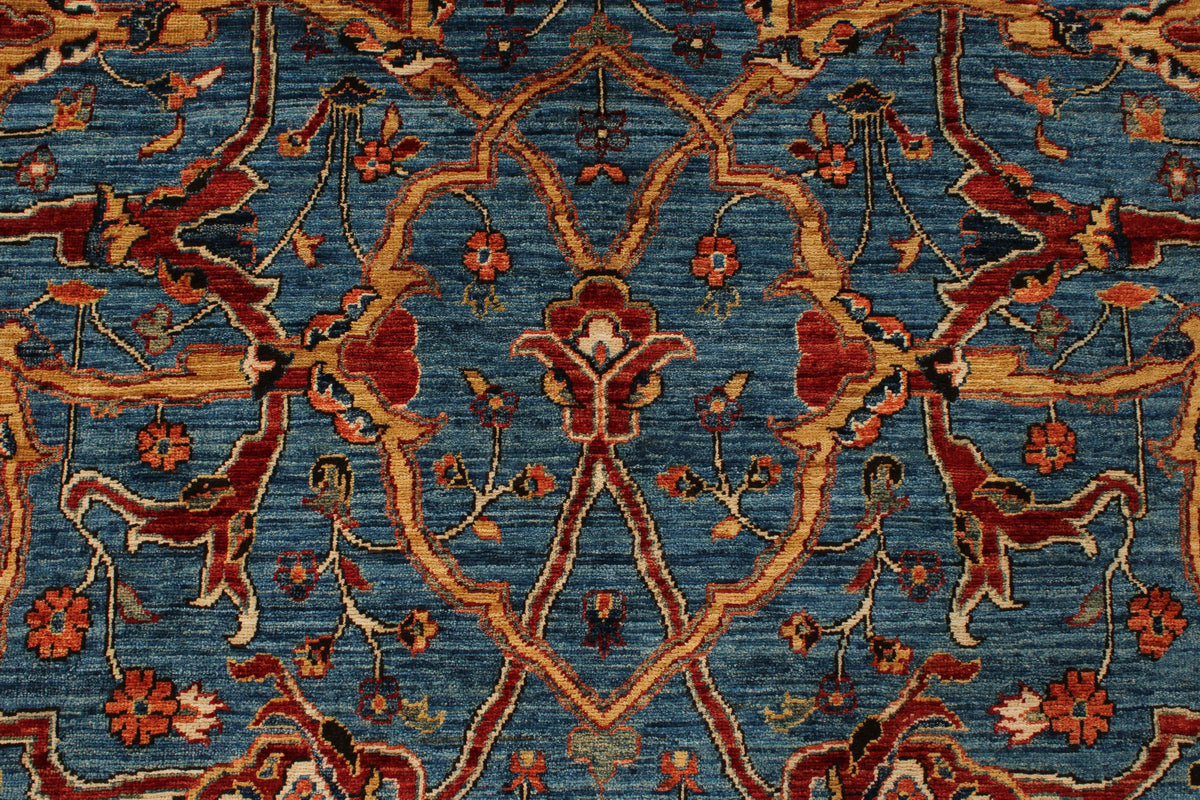 9x12 Blue and Red Anatolian Traditional Rug