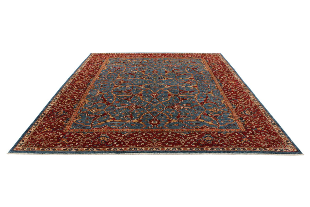 9x12 Blue and Red Anatolian Traditional Rug