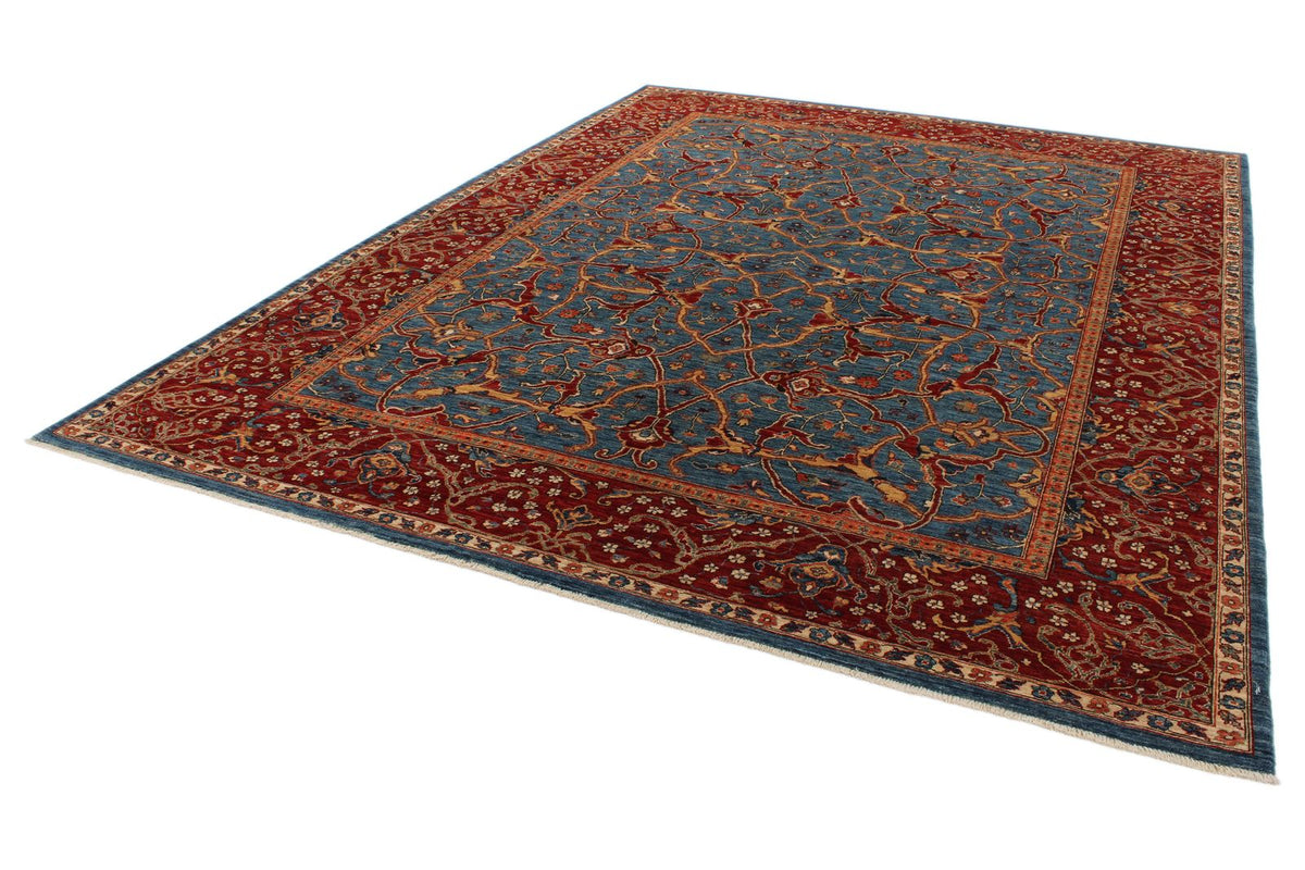 9x12 Blue and Red Anatolian Traditional Rug