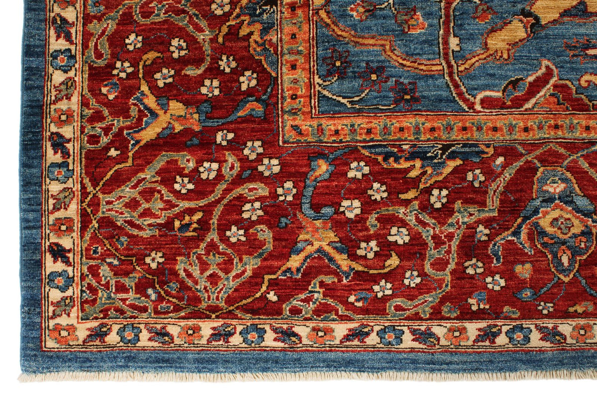 9x12 Blue and Red Anatolian Traditional Rug