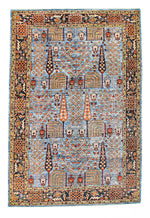 6x9 Light Blue and Navy Anatolian Traditional Rug