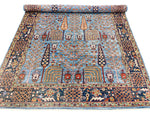 6x9 Light Blue and Navy Anatolian Traditional Rug