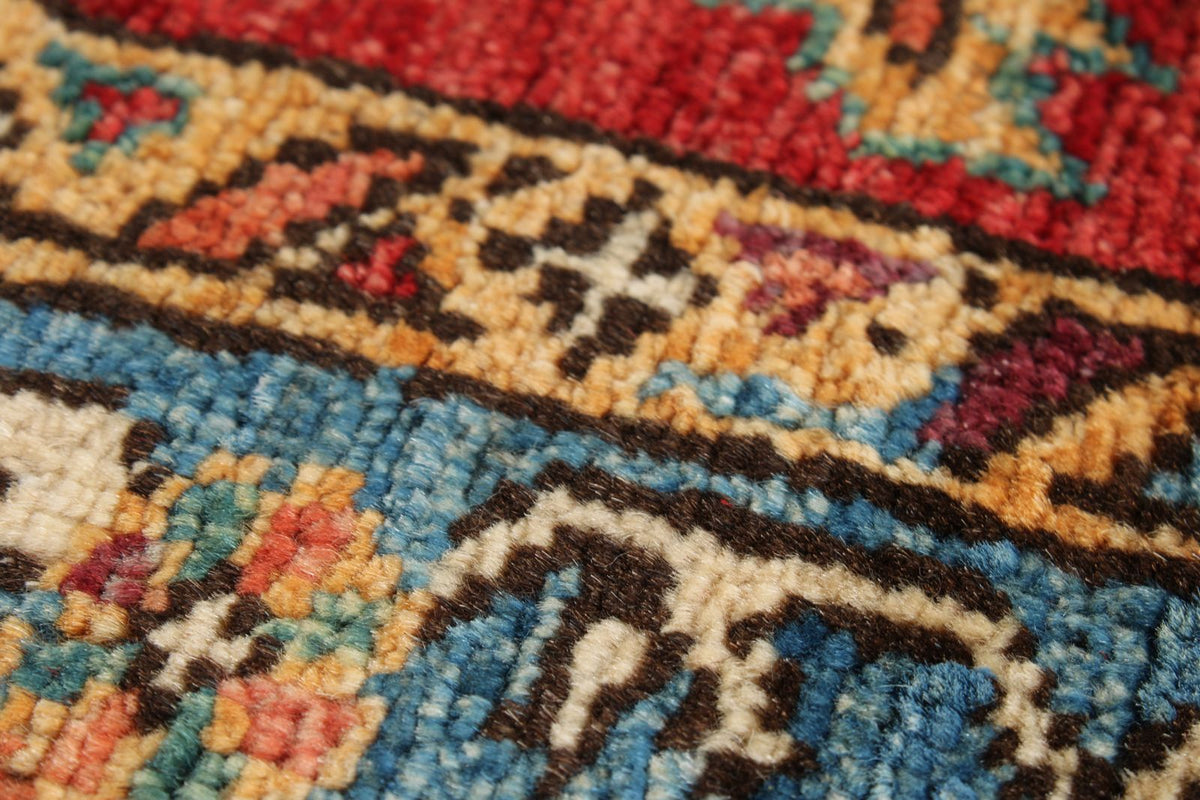 4x6 Red and Blue Anatolian Traditional Rug