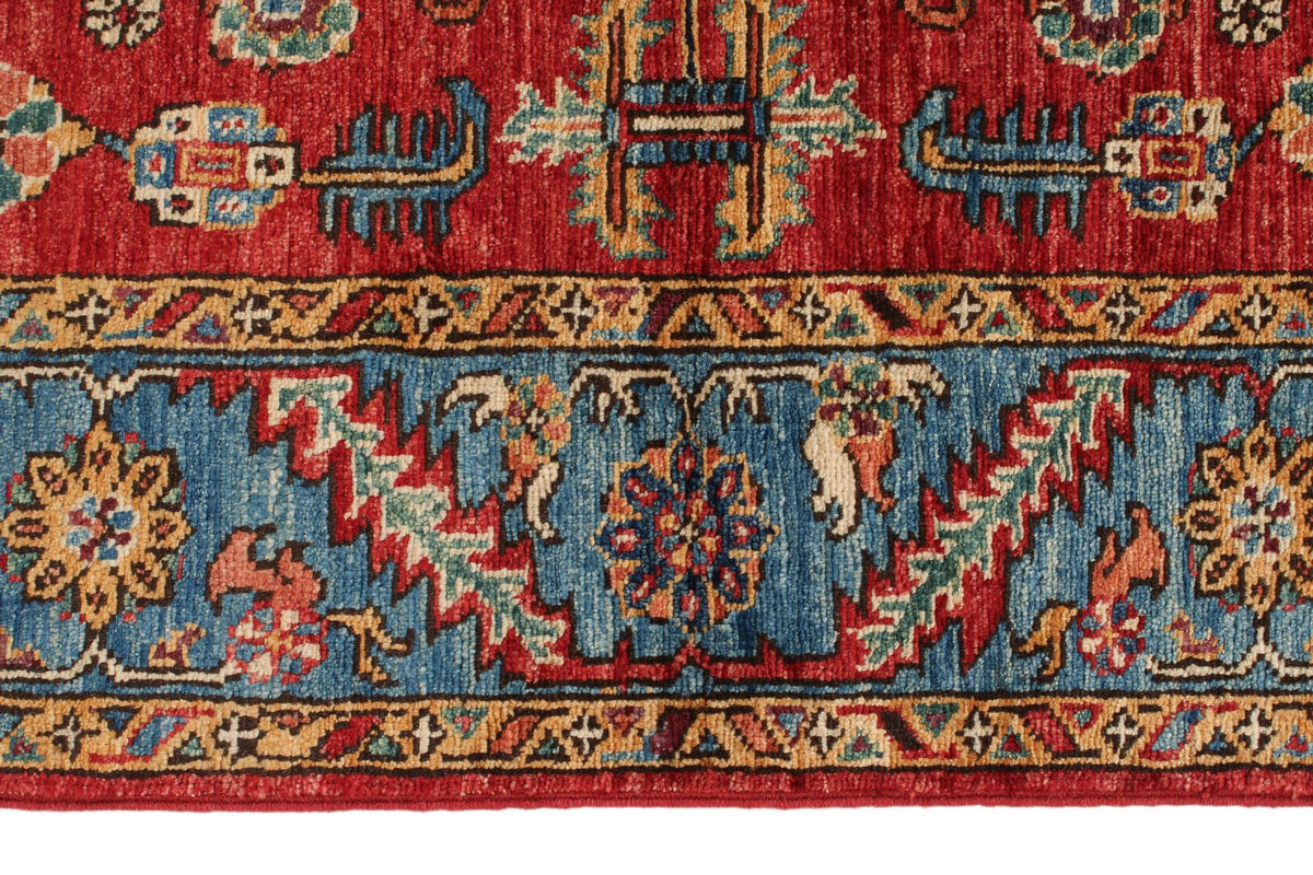 4x6 Red and Blue Anatolian Traditional Rug
