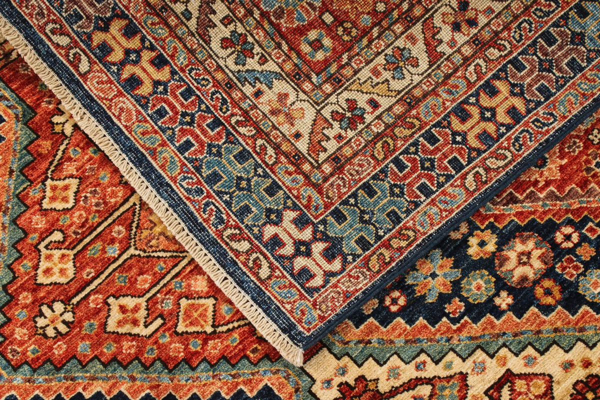5x7 Red and Ivory Anatolian Traditional Rug