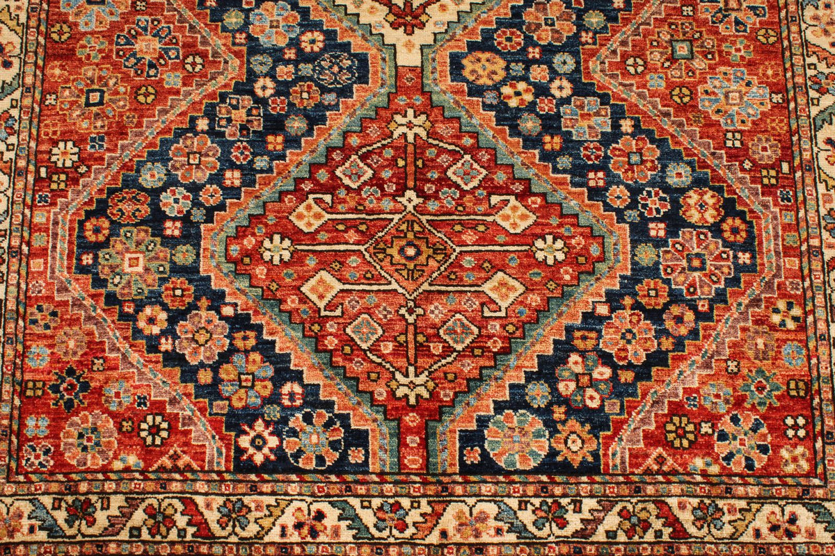 5x7 Red and Ivory Anatolian Traditional Rug