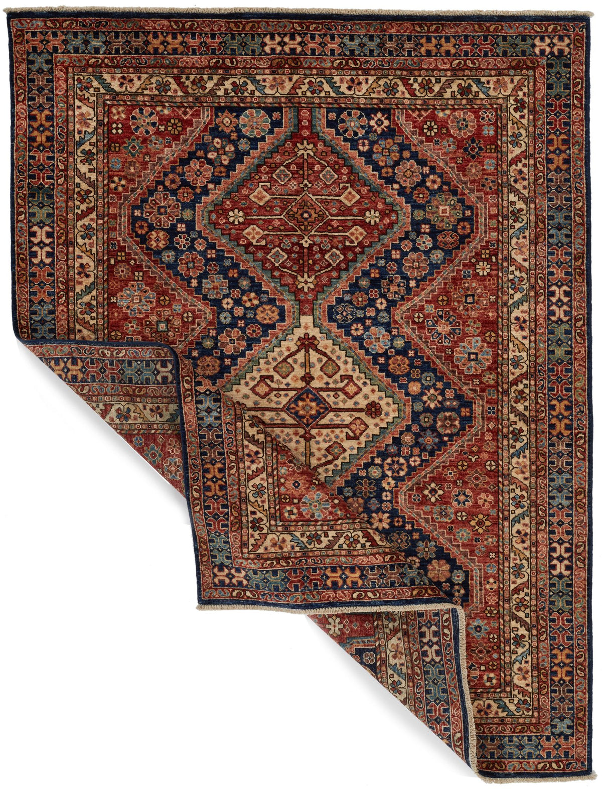 5x7 Red and Ivory Anatolian Traditional Rug