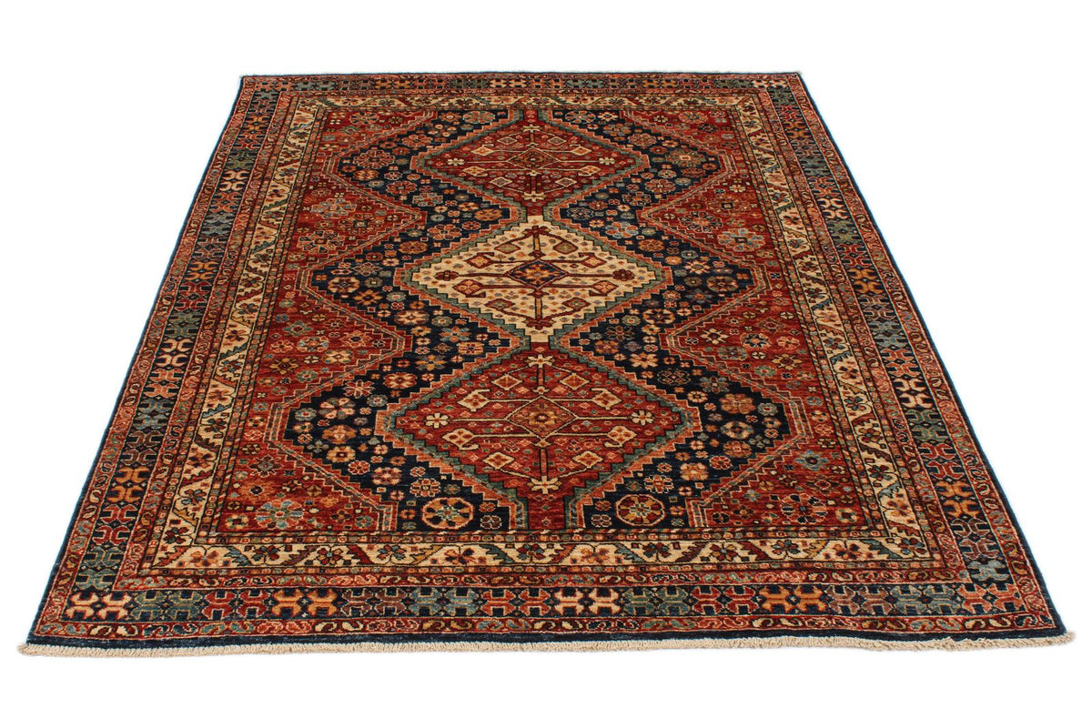 5x7 Red and Ivory Anatolian Traditional Rug