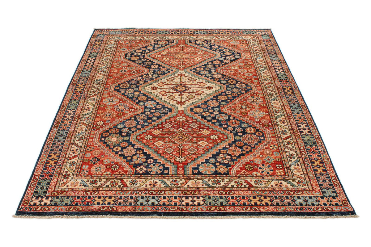 5x7 Red and Ivory Anatolian Traditional Rug