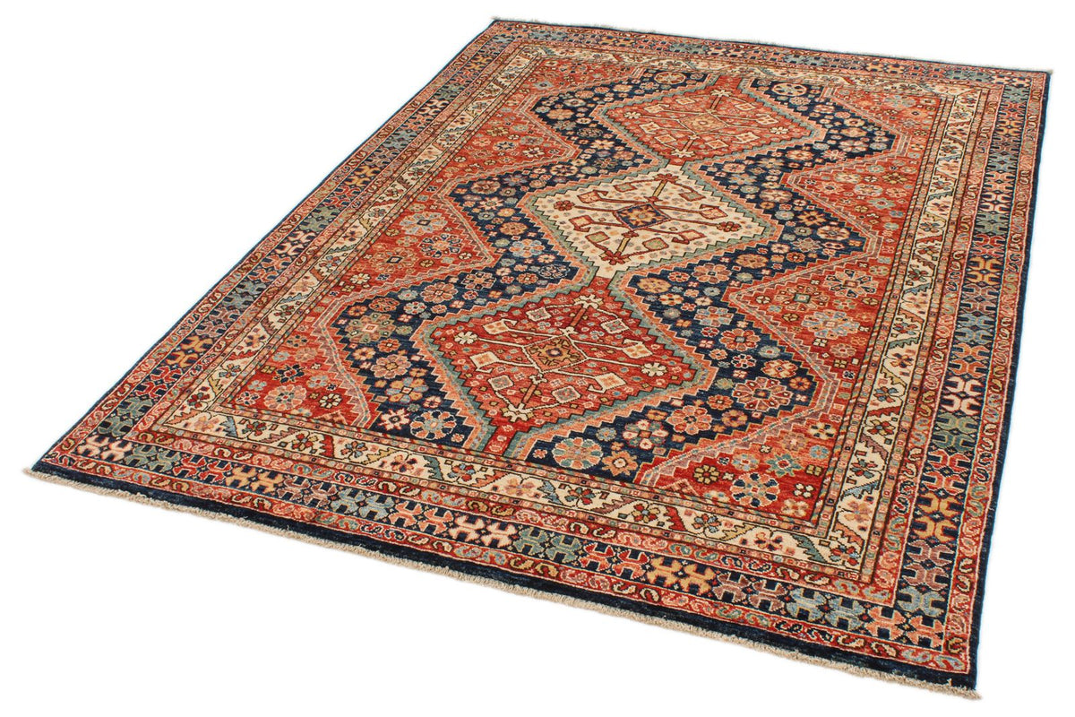 5x7 Red and Ivory Anatolian Traditional Rug