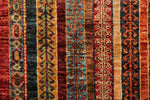 3x4 Multicolor and Red Turkish Tribal Rug