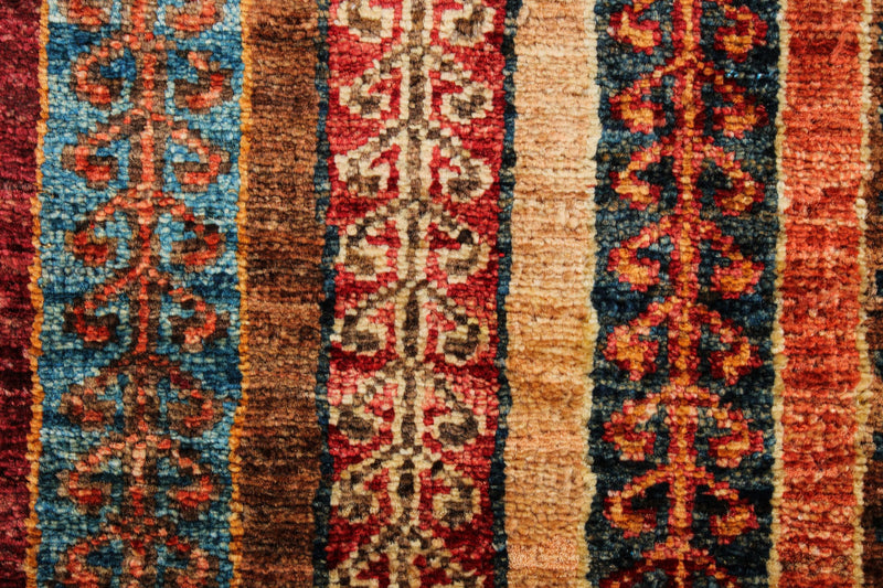 3x4 Multicolor and Red Turkish Tribal Rug