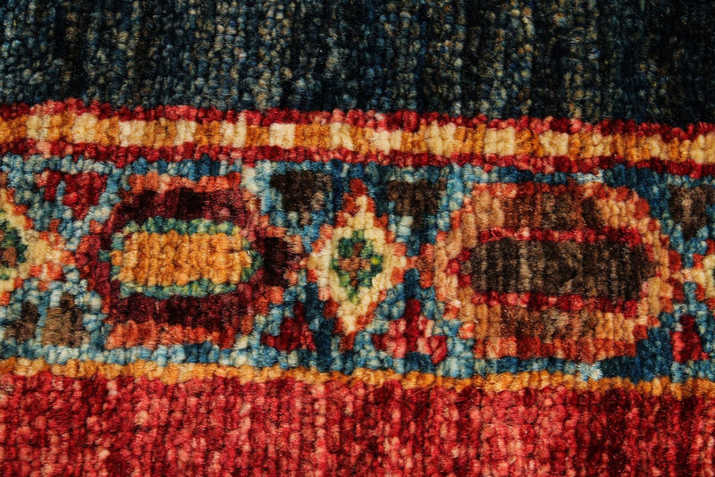 3x4 Multicolor and Red Turkish Tribal Rug