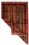 3x4 Multicolor and Red Turkish Tribal Rug