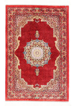 3x4 Red and Multicolor Turkish Silk Rug