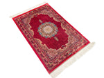 3x4 Red and Multicolor Turkish Silk Rug