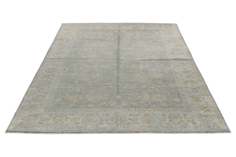 6x8 Blue and Gray Anatolian Traditional Rug