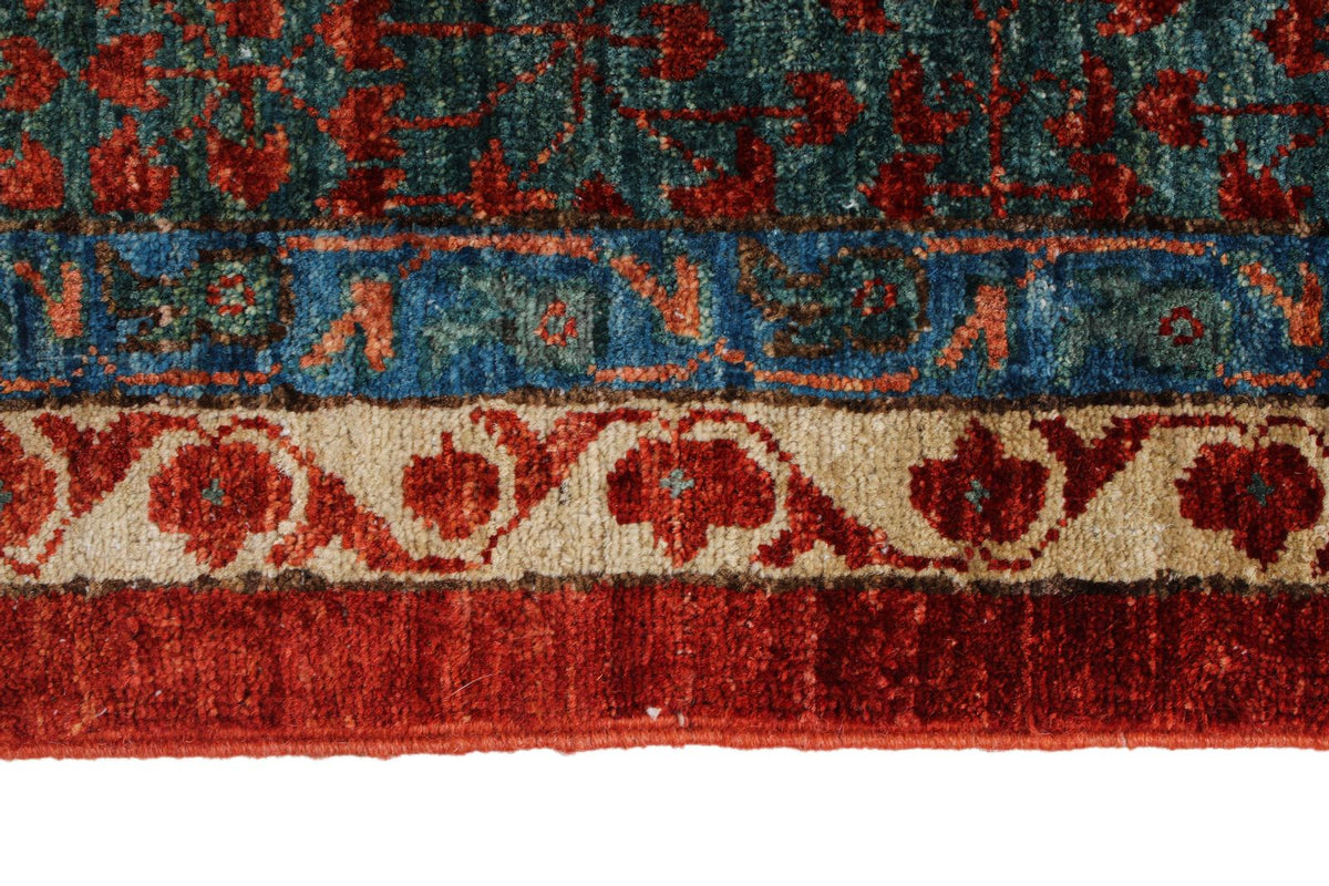 12x17 Red and Green Turkish Tribal Rug