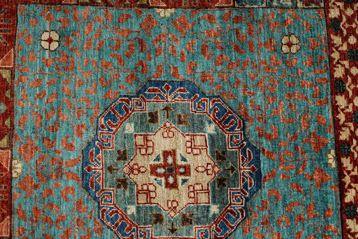 12x17 Red and Green Turkish Tribal Rug