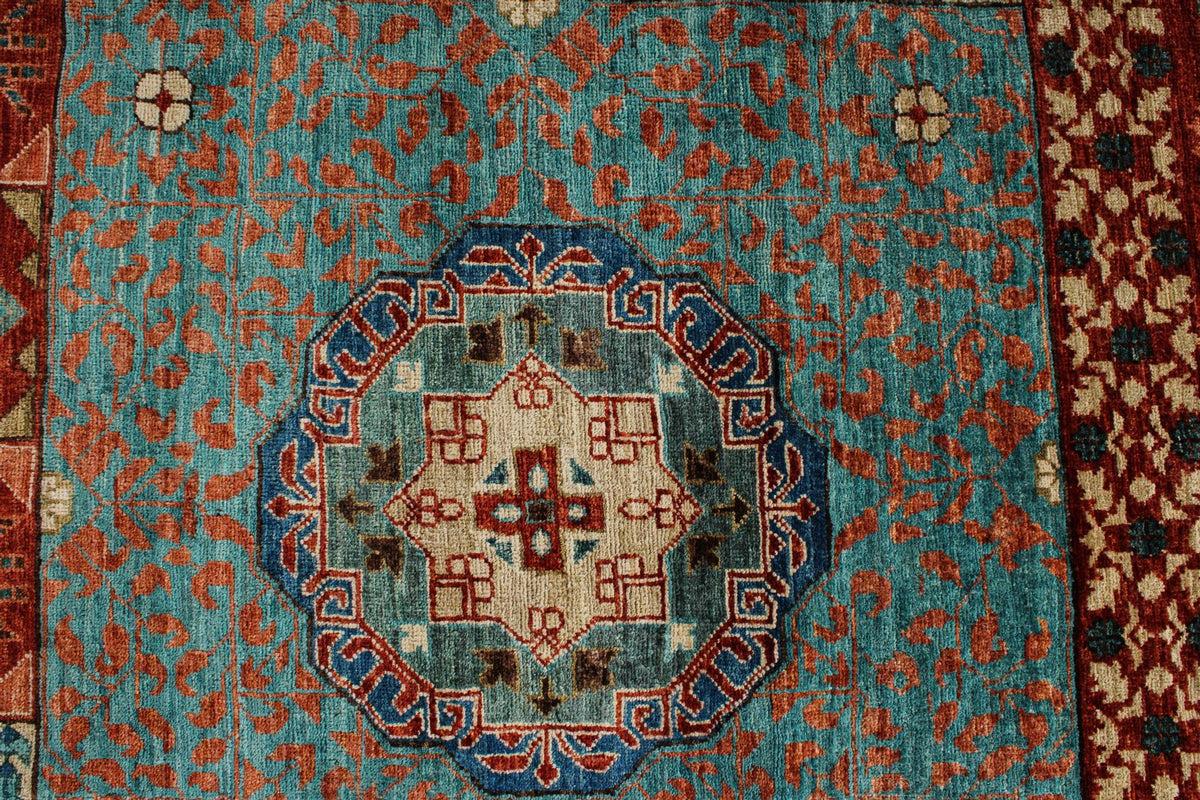 12x17 Red and Green Turkish Tribal Rug