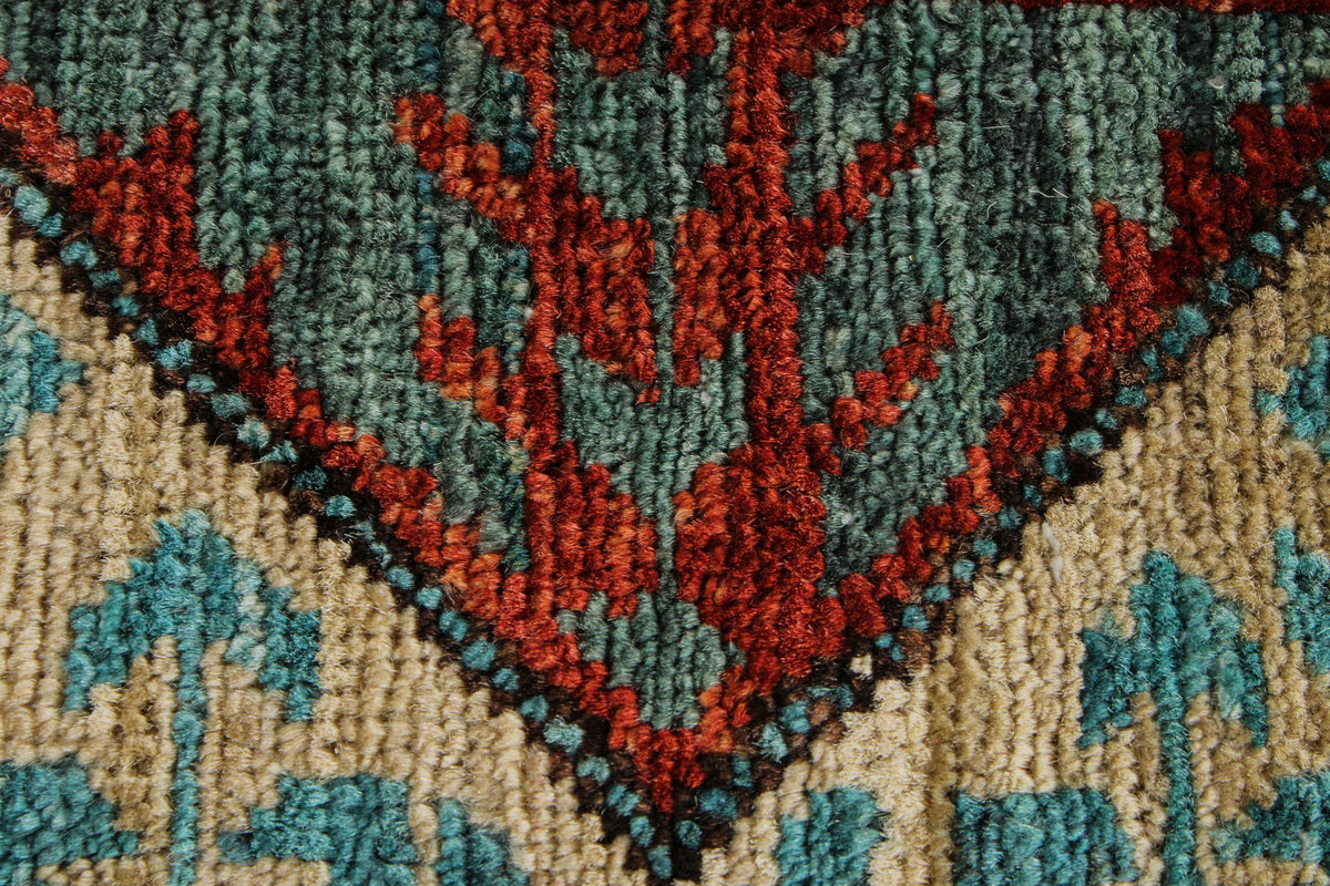 12x17 Red and Green Turkish Tribal Rug