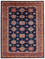 9x12 Navy and Red Kazak Tribal Rug