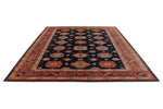 9x12 Navy and Red Kazak Tribal Rug