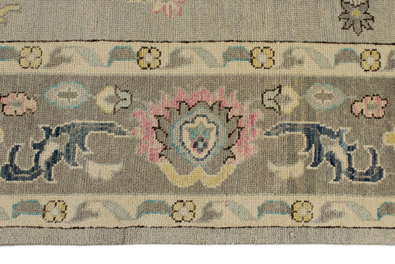 10x14 Gray and Gray Turkish Oushak Rug