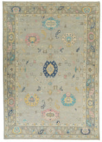 10x14 Gray and Gray Turkish Oushak Rug