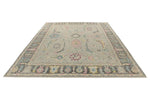 10x14 Light Gray and Black Turkish Oushak Rug