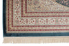 7x10 Blue and Ivory Turkish Antep Rug