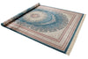 7x10 Blue and Ivory Turkish Antep Rug