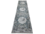 3x10 Light Blue and Ivory Turkish Antep Runner