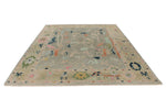 9x12 Gray and Multicolor Turkish Oushak Rug