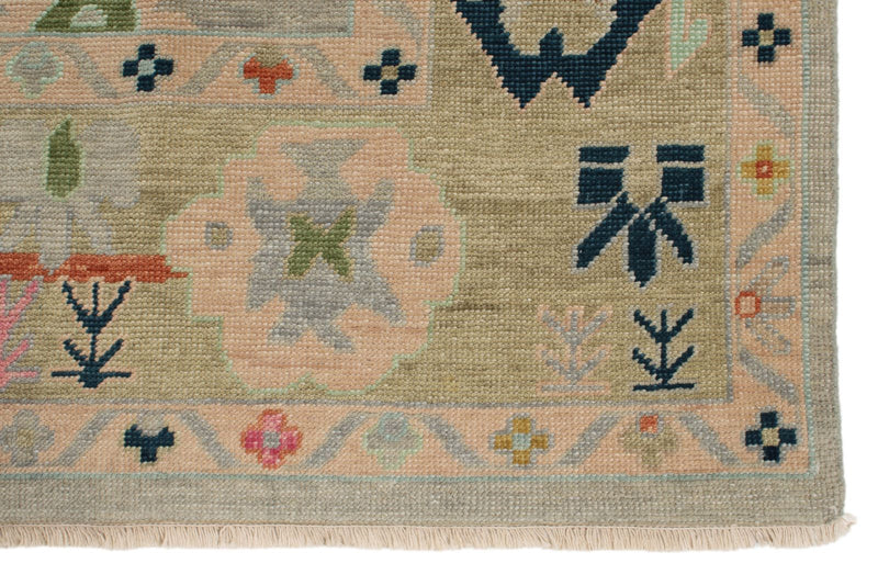 9x12 Gray and Multicolor Turkish Oushak Rug