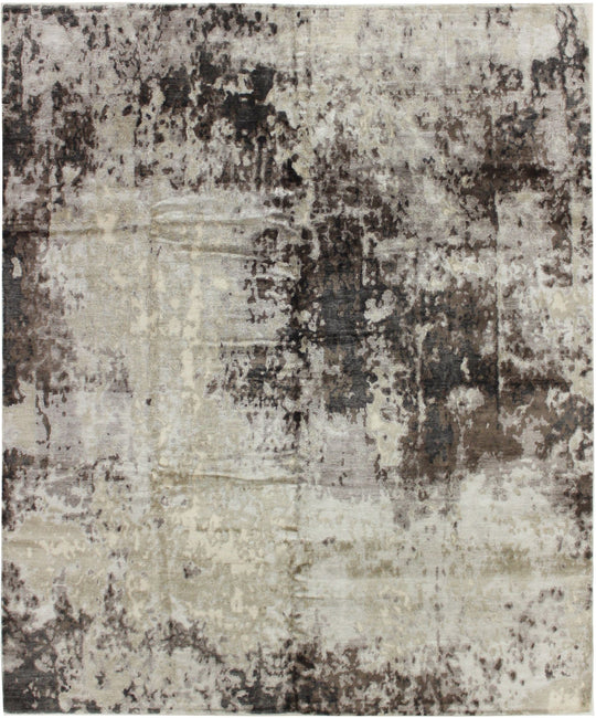 8x9 Gray and Black Modern Contemporary Rug