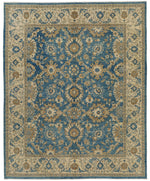 8x10 Light Blue and Ivory Turkish Oushak Rug